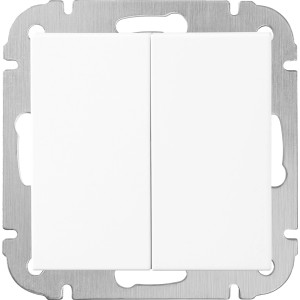 Finnja Schalter, Weiß-Matt, Doppelschalter für Unterputzmontage.