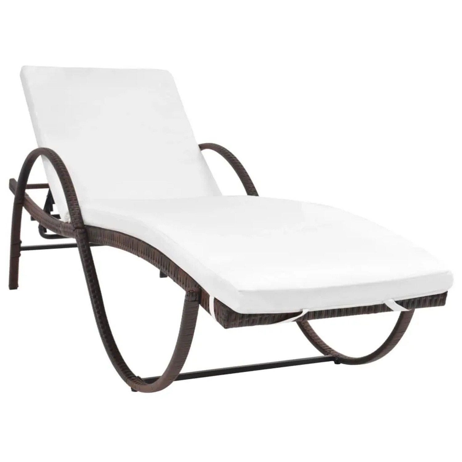 Furnicato Sonnenliege Poly Rattan Mit Polsterauflage 193x64x56 Cm Braun
