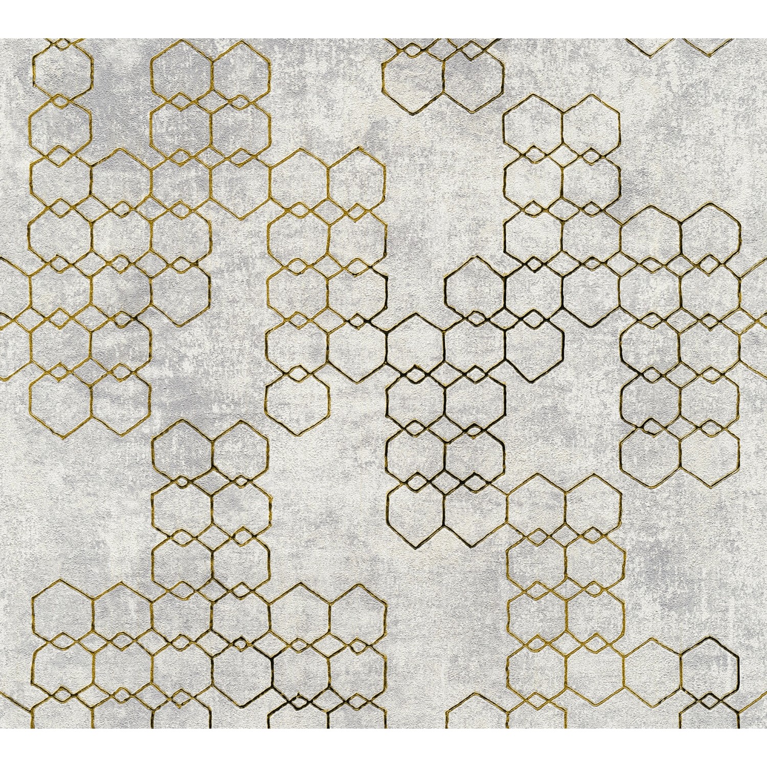 Bricoflor Metallic Vliestapete Silber Gold Hexagon Tapete Geometrisch für W günstig online kaufen