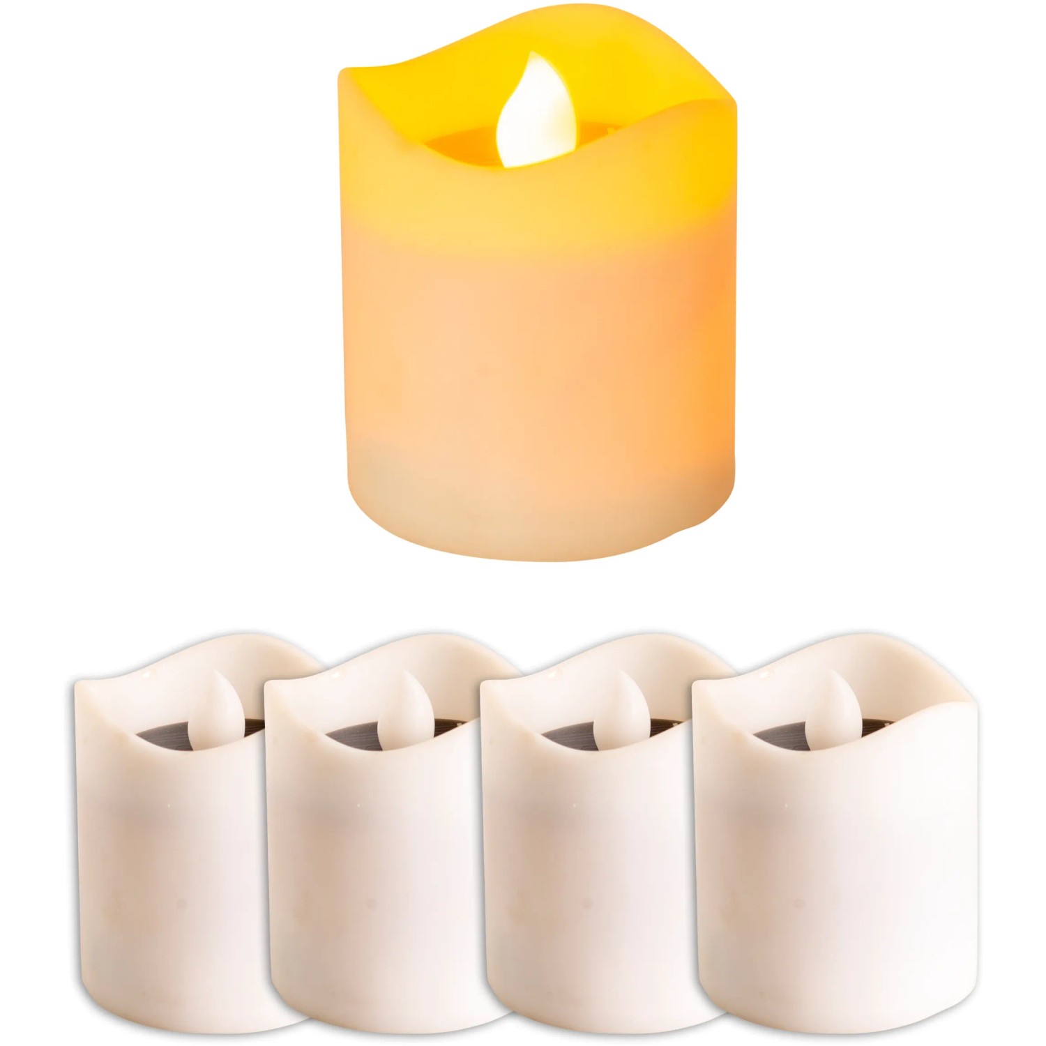 Näve LED-Solarkerzen Lichtfarbe Orange mit Flammeneffekt 4er-Set 6 cm