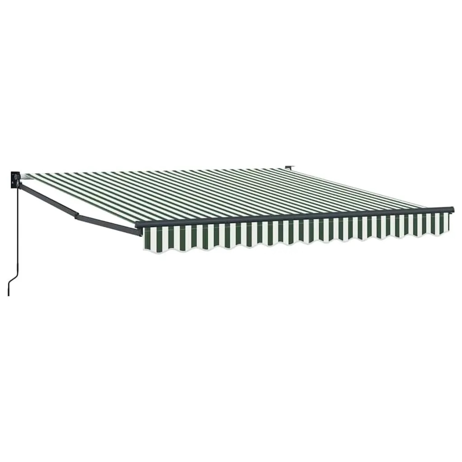 vidaXL Einziehbare Markise Grün und Weiß 350 x 250 cm 3330475