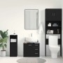 vidaXL Waschbeckenunterschrank in Schwarz Eichen-Optik im Badezimmer-Set.