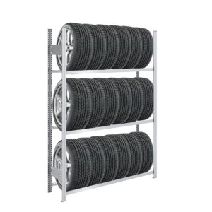 Verzinktes PROREGAL Reifenregal Tire Pro mit 3 Ebenen für bis zu 18 Reifen.
