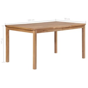 Gartentisch aus Teakholz, 150x90 cm, ideal für Garten und Terrasse.