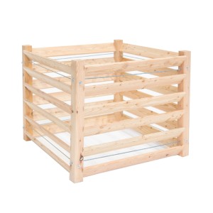 Westmann Komposter aus Lärchenholz, 100x100x80 cm, mit herausnehmbaren Latten für gute Belüftung.