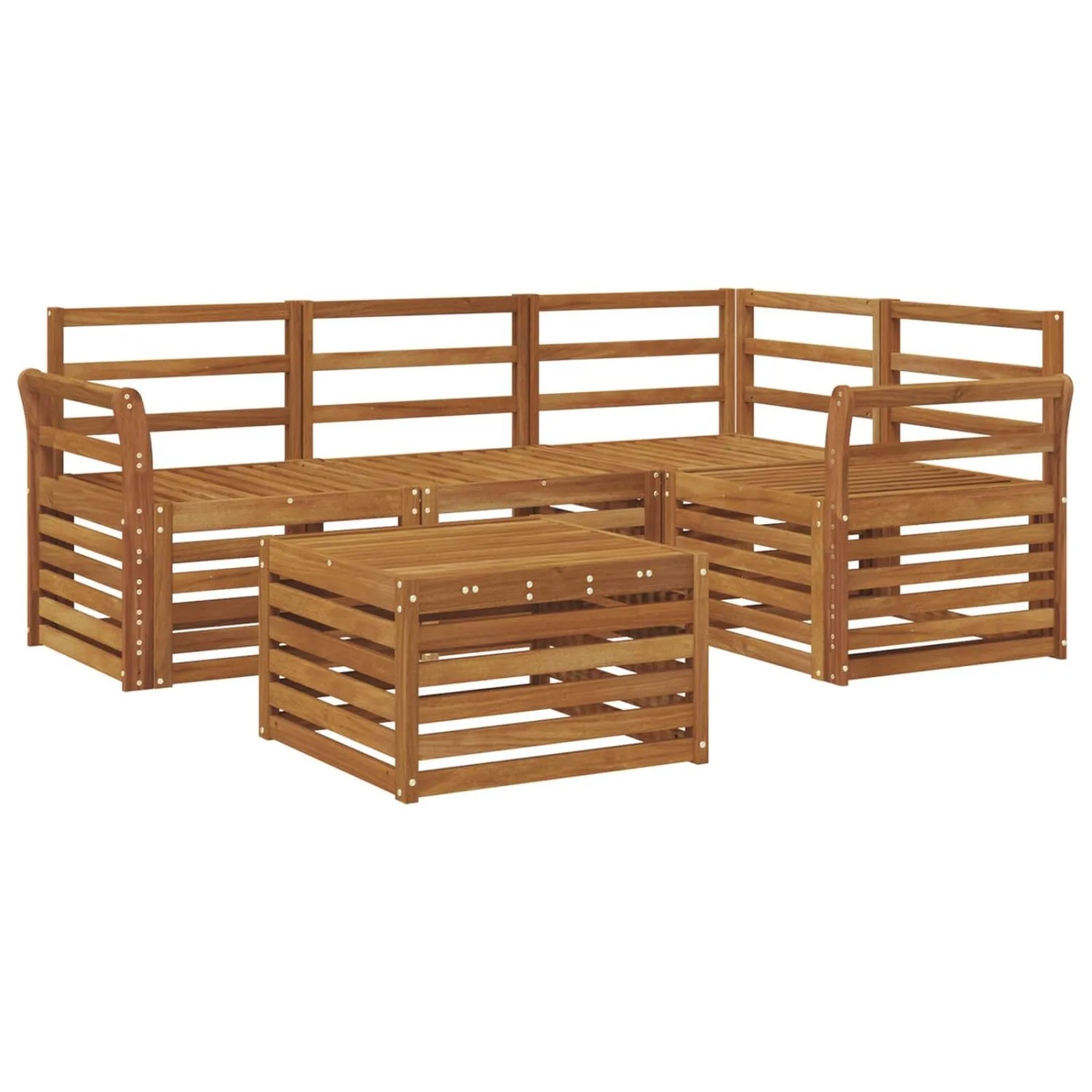 vidaXL Outdoor-Sofagarnitur 5-Tlg Natur Massivholz Akazie 3374769