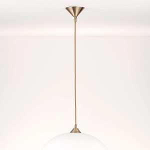 Orion Lightstyle Kabelaufhängung Grado, 110 cm, Antik. Pendelleuchte mit weißem Schirm.