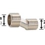 S-Anschluss aus Messing, verchromt, mit Gewinde R 1/2 und R 3/4 für Gewindefittings.