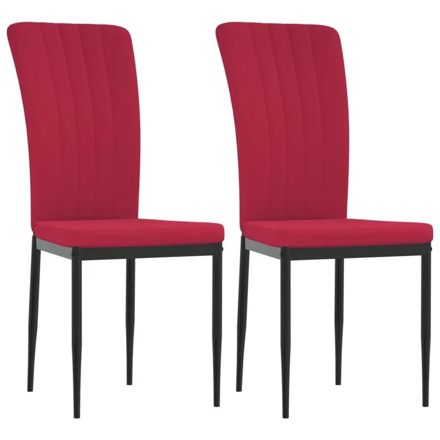 vidaXL Esszimmerstühle 2 Stk Weinrot Samt 326098