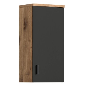 Hängeschrank in Eiche und Anthrazit, 37x75x25 cm, für Bad-Einbauschränke.