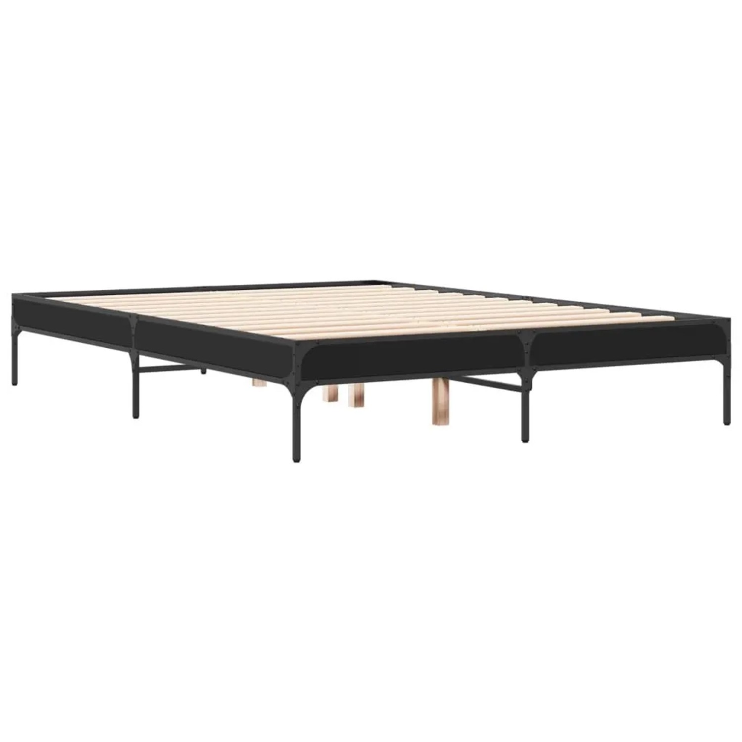 vidaXL Bettgestell Schwarz 120x190 cm Holzwerkstoff und Metall 845046 günstig online kaufen