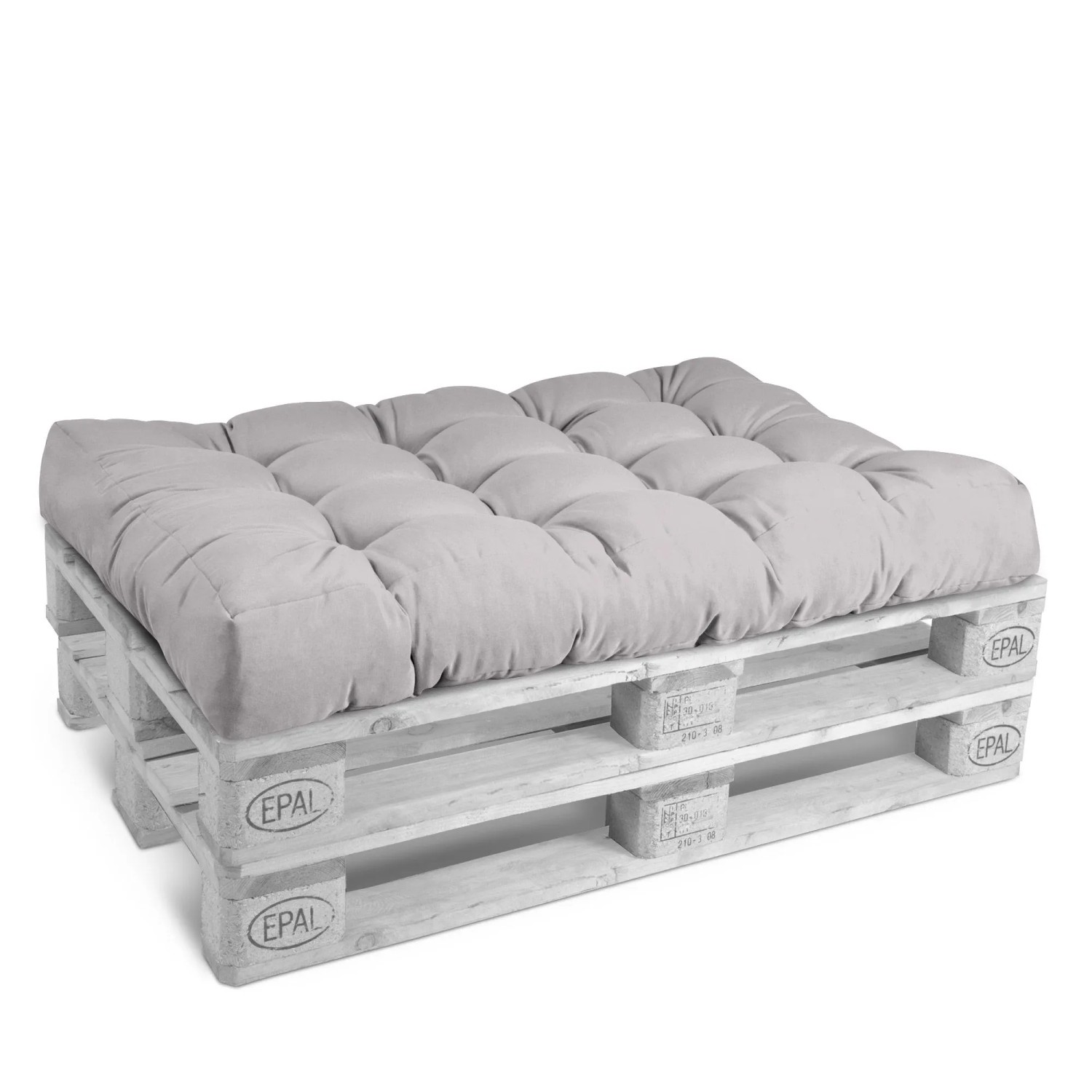 Beautissu Sitzkissen Palettenkissen Outdoor Eco Style 120x80cm Hellgrau