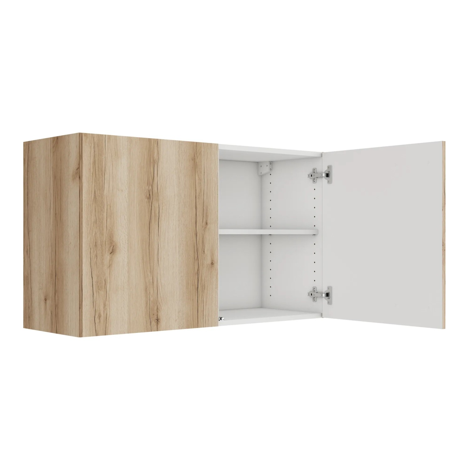 Optifit Oberschrank Kaya290 in Wildeiche Nachbildung, 100 cm breit, mit offener Tür.