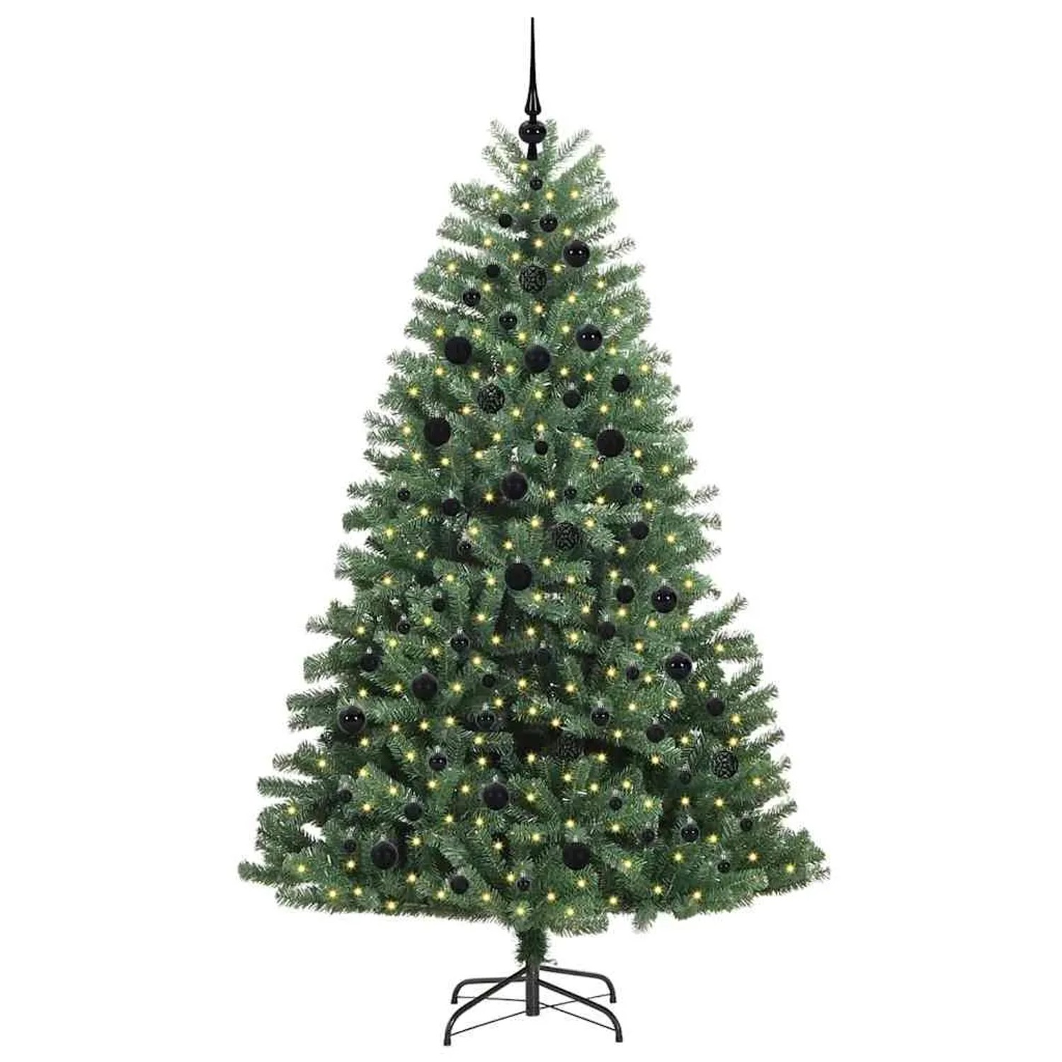 vidaXL Künstlicher Klappbarer Weihnachtsbaum mit 300 LEDs Grün 210 cm 3395497