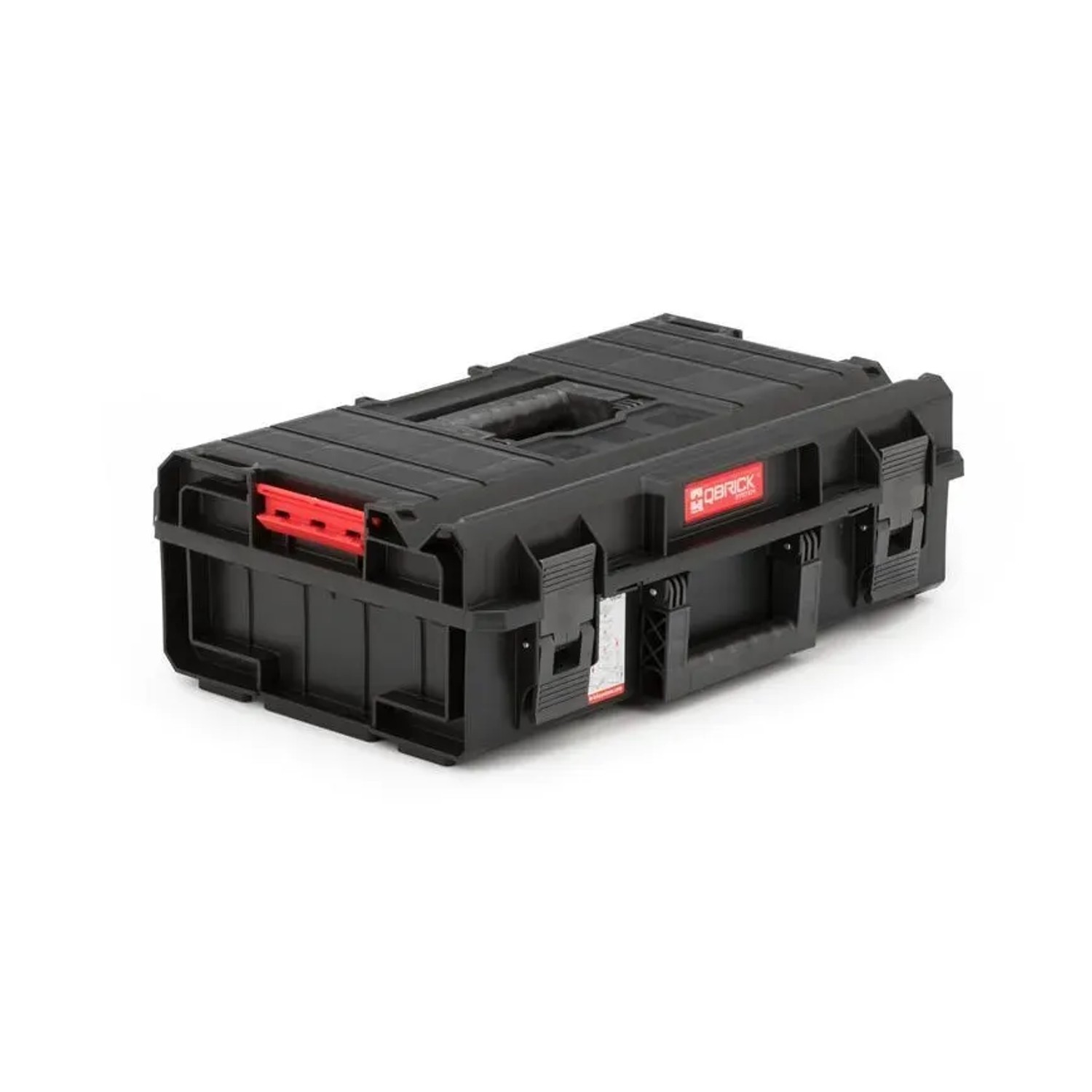 Schwarzer PROREGAL QBRICK Werkzeugkasten One mit Deckel und Griffen.