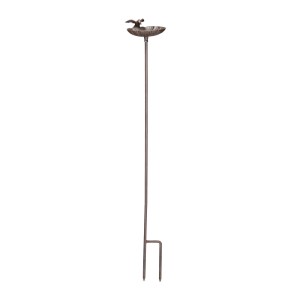 Relaxdays Vogeltränke mit Erdspieß Gusseisen Braun 100 cm x 14 cm x 16 cm