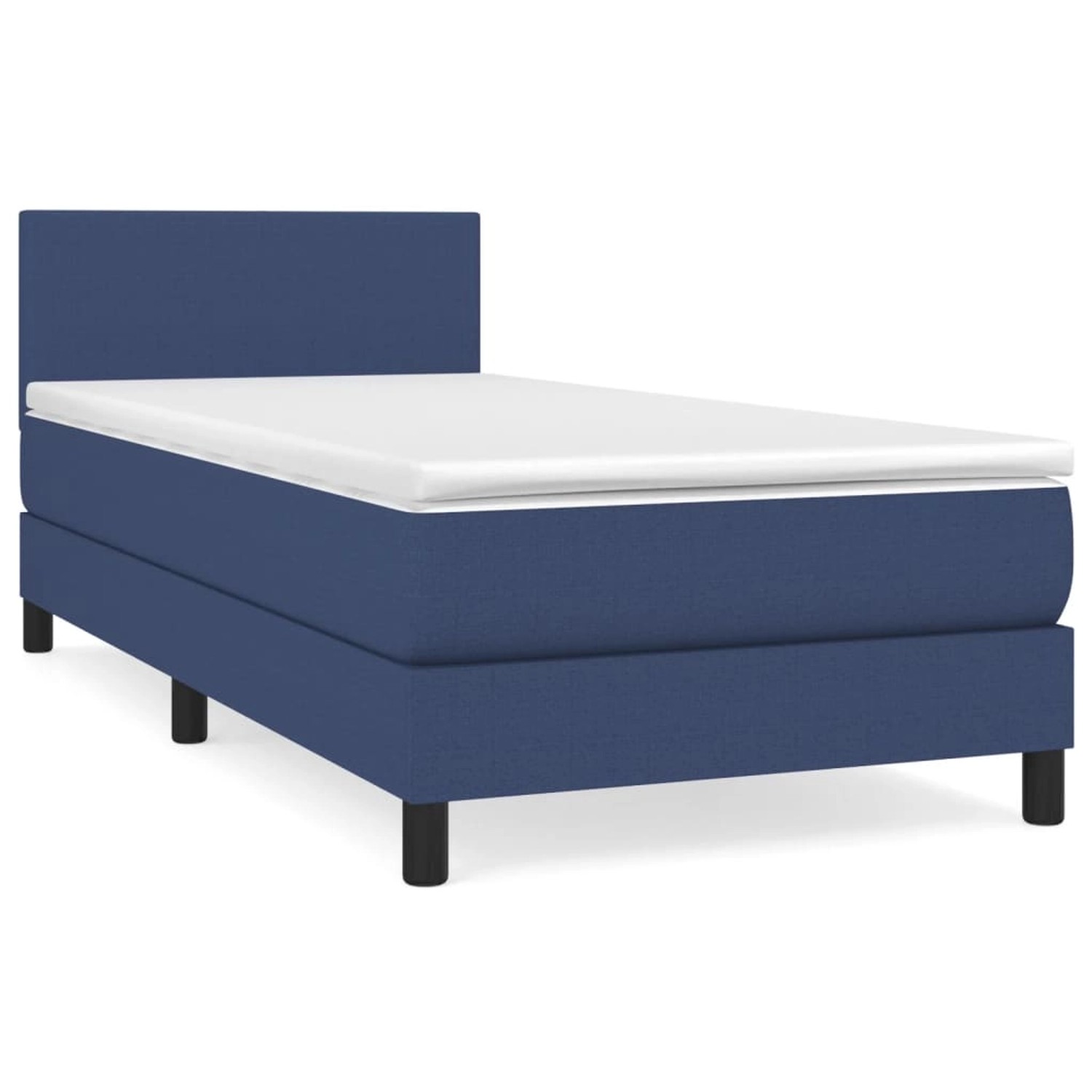 vidaXL Boxspringbett mit Matratze Blau 80x200 cm Stoff 3139855 günstig online kaufen