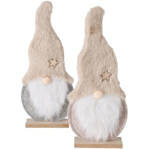 Boltze Figur Imka, 2-fach sortiert, beige/grau, Weihnachtsdeko für Innenräume.