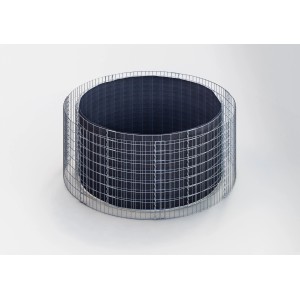 Rundes Gabiona Gabionen-Hochbeet, 80 cm hoch, Ø 202 cm, Maschenweite 5x10 cm.