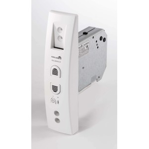 Schellenberg RolloDrive 45 Rollladenantrieb, motorisierter Gurtwickler in Weiß und Silber.