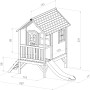 Axi Tom Spielhaus mit Rutsche, braun-weiß, Maße: 191x287x231cm. Ideal für Kinder zum Spielen im Garten.