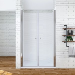 Aquabatos 110 x 195 cm Duschkabine Nischentür Duschtür Glas Schwingtür 6 mm ESG Sicherheitsglas Pendeltür für Dusche Glastür mit Nano Beschichtung
