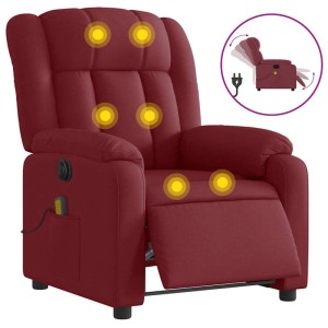 vidaXL Massagesessel Elektrisch Weinrot Stoff 3205307
