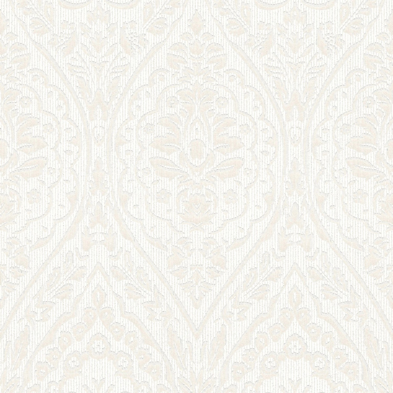 Bricoflor Landhaus Tapete Floral Weiße Vlies Textiltapete mit Ornament Elegant Textil Vliestapete im Landhausstil für Es