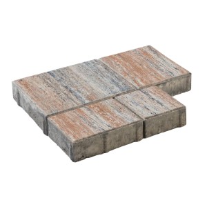 Mehrformatige Diephaus Lunero Pflastersteine in Muschelkalk-Optik, 6cm stark, für abwechslungsreiche Flächengestaltung.