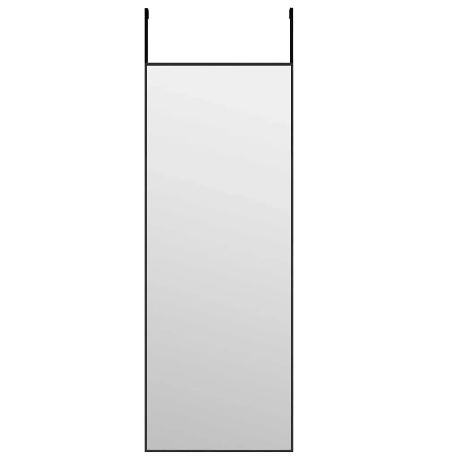 vidaXL Türspiegel Schwarz 30x80 cm Glas und Aluminium 327404