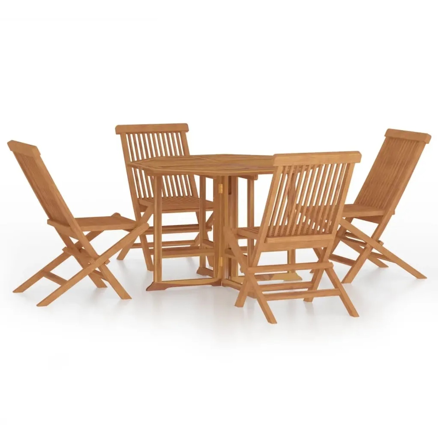 vidaXL 5-Tlg Garten-Essgruppe Klappbar Massivholz Teak 3096573