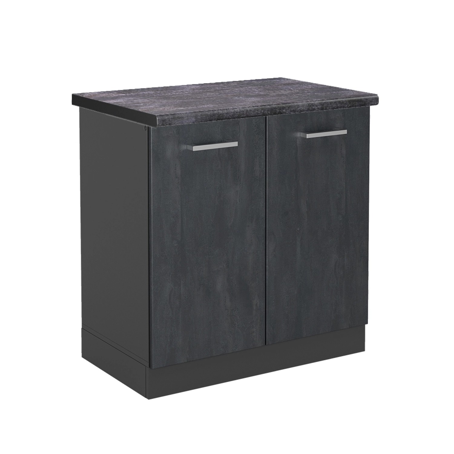 Vicco Spülenunterschrank R-Line Schwarz Beton/Anthrazit 80 cm AP Anthrazit