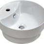 Weißes, rundes Pelipal Keramik Aufsatzwaschbecken Serie 4035, 40 cm Durchmesser.