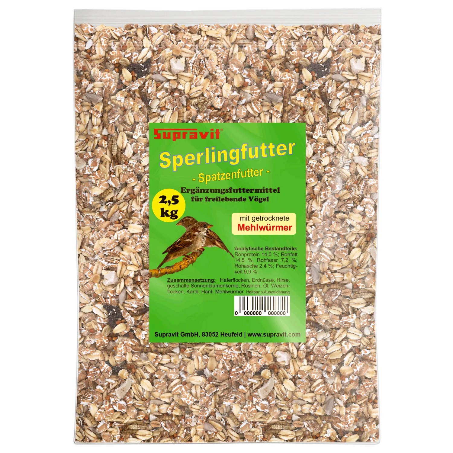 Supravit Spatzenfutter und Sperlingsfutter  Vogelfutter mit Mehlwürmern