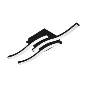 Moderne, schwarze LED-Wandleuchte CABEZAS 1 mit 3 Leuchtelementen. Ideal als Wandlampe für Wohnräume.