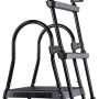 Schwarze EXIT Poolleiter für Rahmenhöhen 108-122 cm mit Handlauf und Anti-Rutsch-Sprossen.