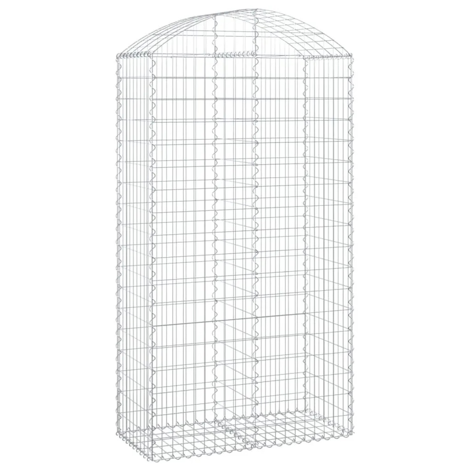 vidaXL Gabione mit Hochbogen 100x50x180/200 cm Verzinktes Eisen 153439