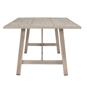 Bizzotto Gartentisch Kalimera mit Holzoptik und Keramikfliesen, 206x106x75 cm.