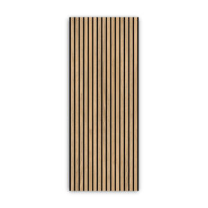 Walllux Duschrückwand mit Eiche Streifen Dekor, 100x255 cm.