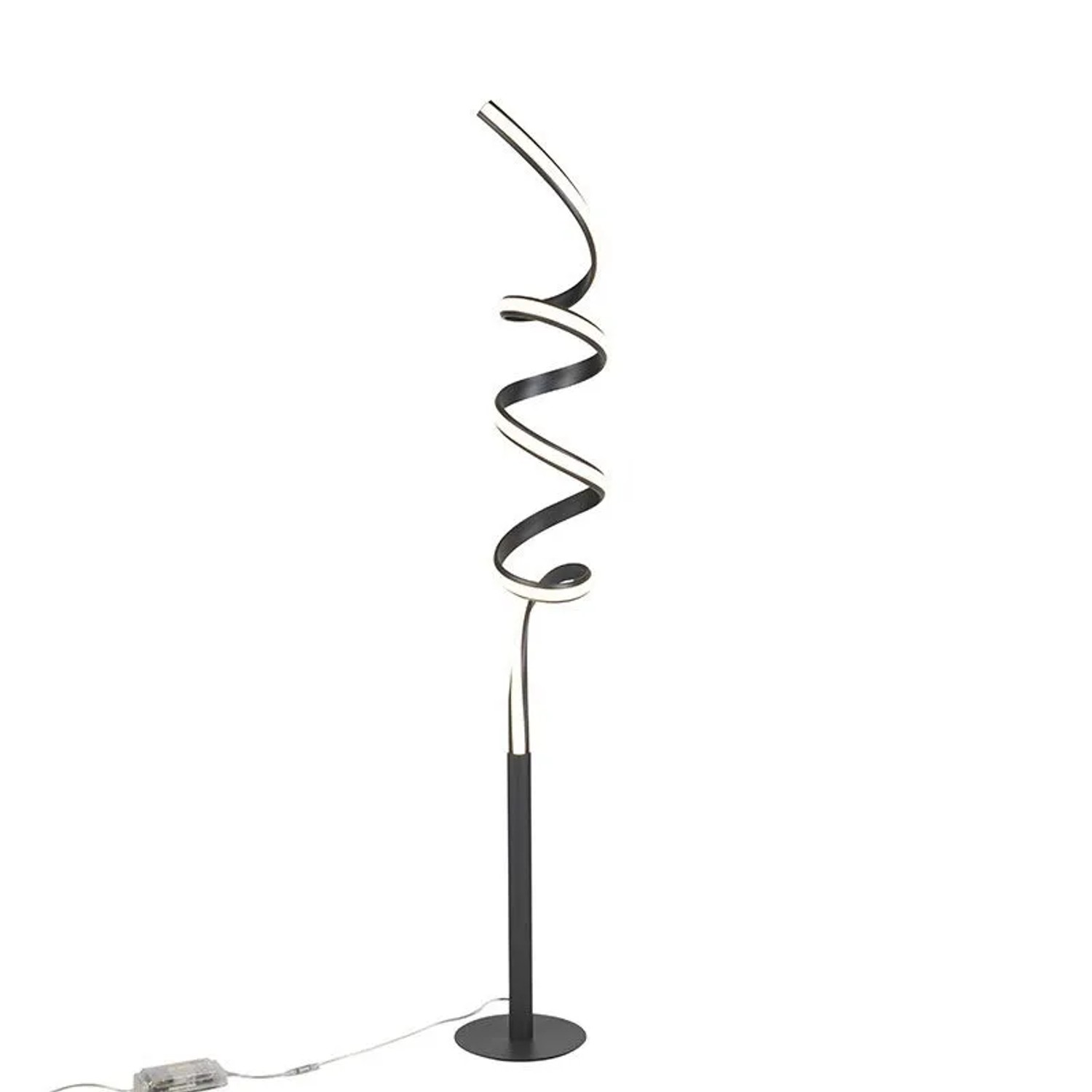 QAZQA Design Stehleuchte Schwarz inkl  LED und Dimmer Twisted