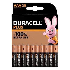 Duracell Alkaline Batterien AAA, 20er Pack. Leistungsstarke Batterien für diverse Geräte.