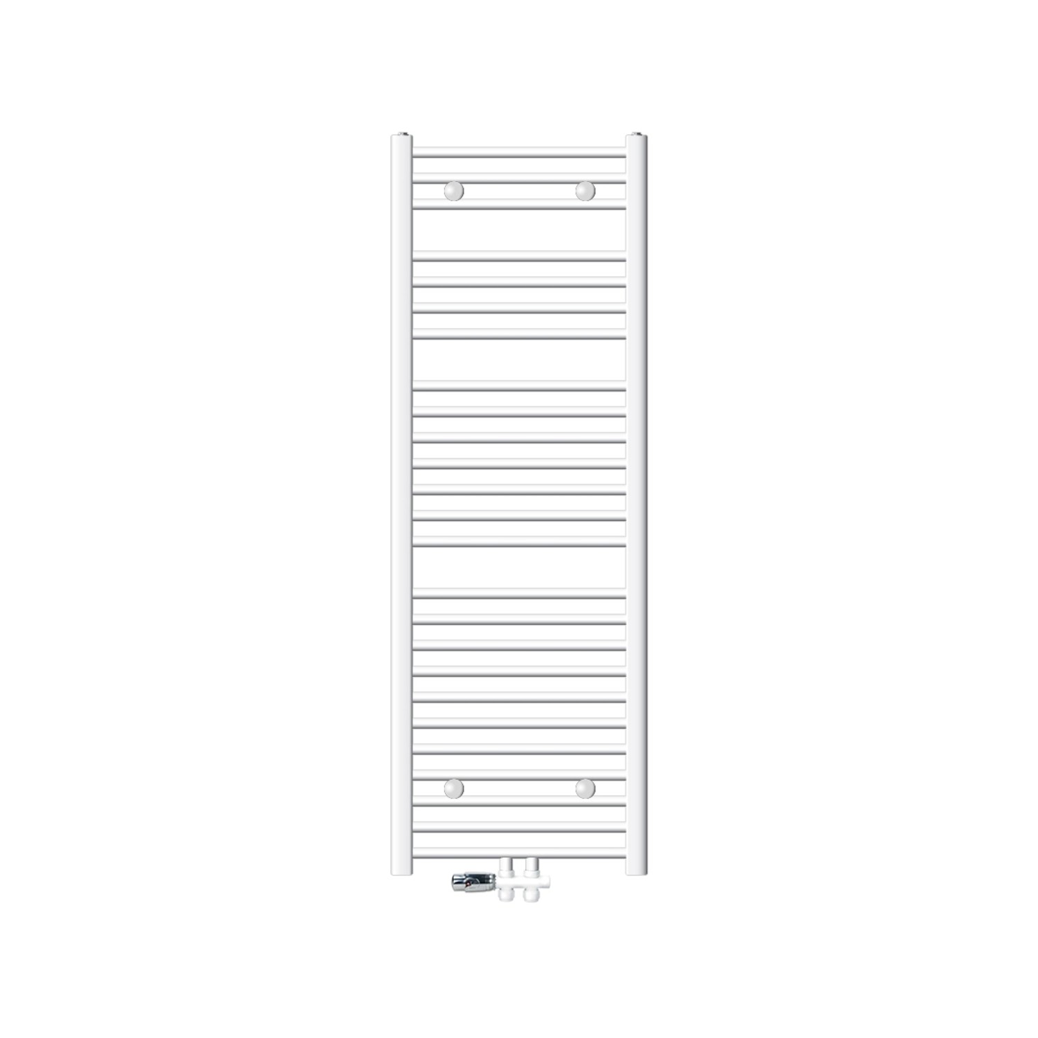ECD Germany Badheizkörper Mittelanschluss 500x1500 mm Weiß mit Thermostat D günstig online kaufen
