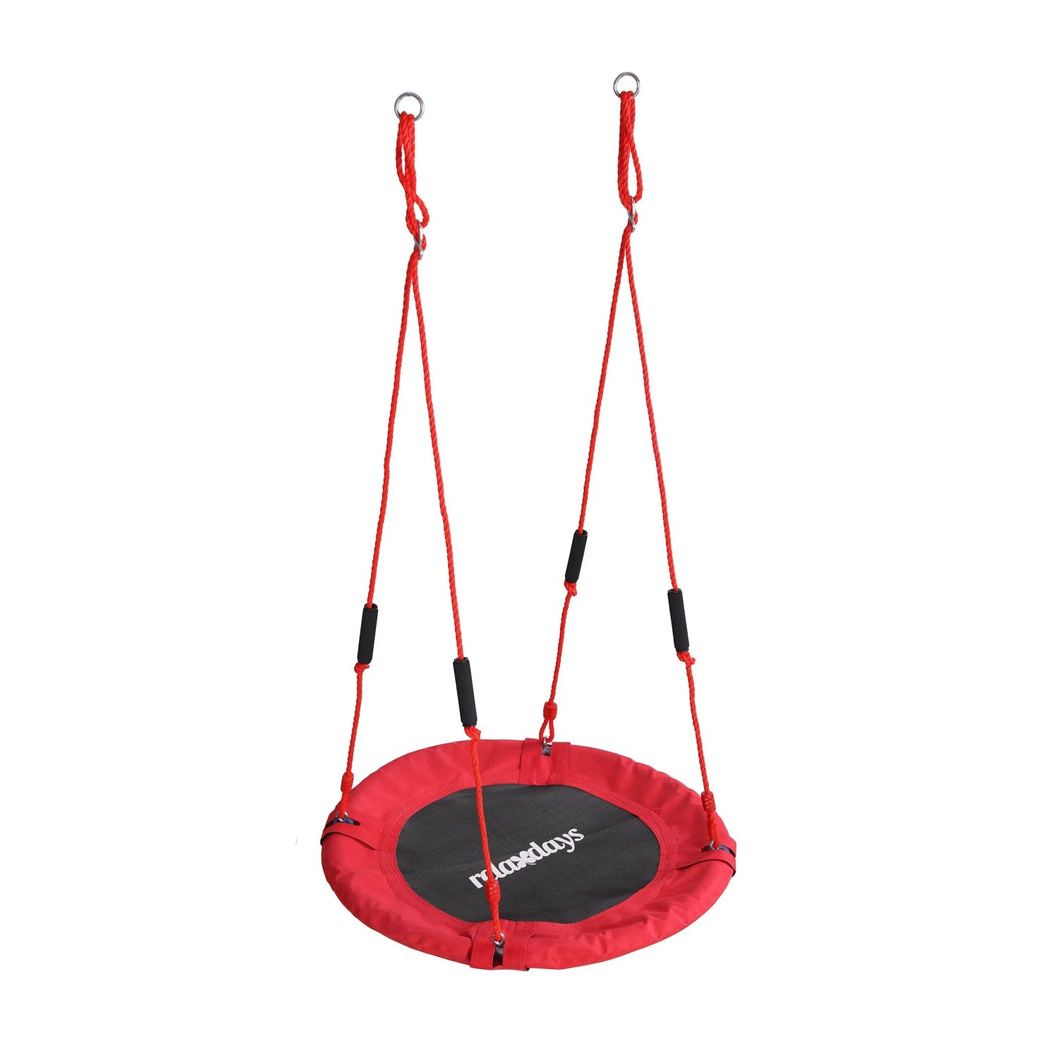 Relaxdays Nestschaukel Stahl Rot Höhenverstellbar mit Schaumstoffgriffen 80 cm