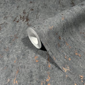 Marburg Vliestapete in Betonoptik, glänzend, anthrazit. Moderne Wandgestaltung für Wohnräume.