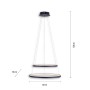 Moderne LED Design-Pendelleuchte Circle in Anthrazit, Ø 50 cm, für warmweißes Licht.