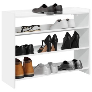 vidaXL Schuhregal Weiß 80x25x62 cm Holzwerkstoff 859914