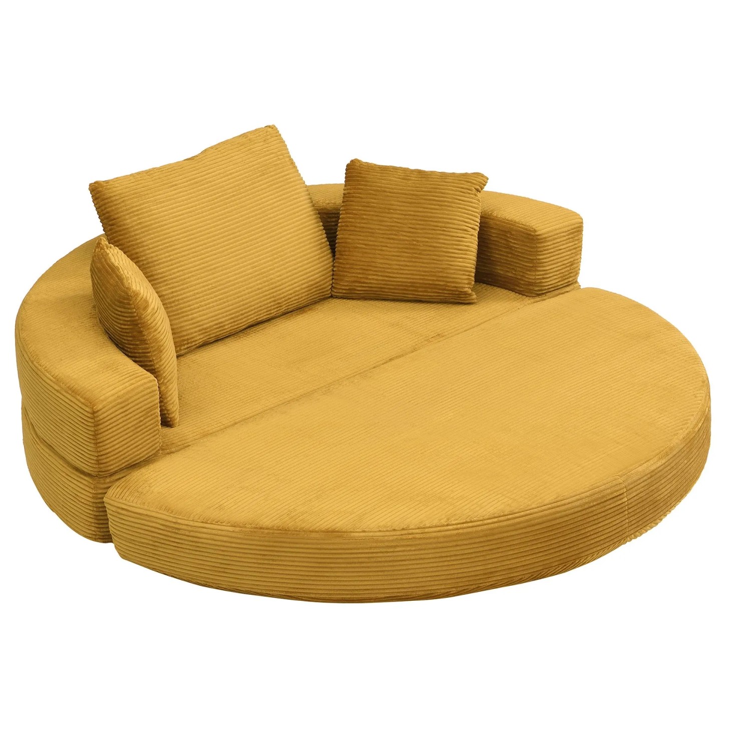 Merax Schlafsofa 173x176 cm Cord Modular Sofa mit Kissen