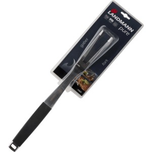 Landmann Grillgabel Pure aus Edelstahl mit gummiertem Griff, verpackt.