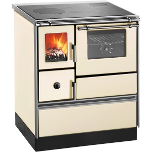 Westminster Küchenofen K 176 FA-70 rechts, Stahl Elfenbein, 5 kW mit Kochplatte und Backofen.