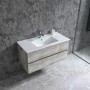 Sanotechnik Waschtisch Corbo, 100 cm, Grau Matt, mit Softclose. Waschbeckenunterschrank mit zwei Schubladen.